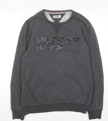 Mens UK Size M Tommy Hilfiger Grey Pullover Sweatshirt