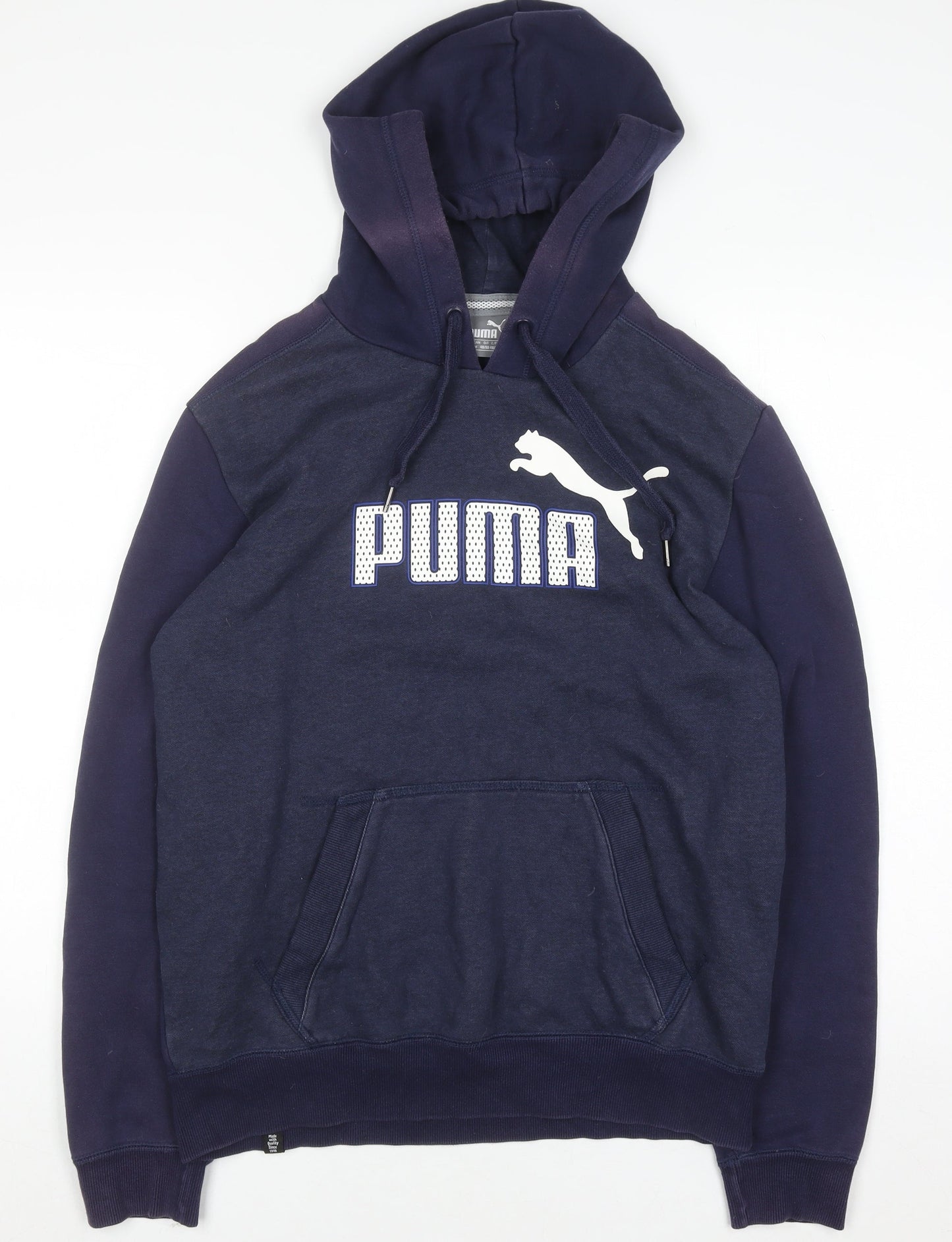 Mens UK Size M PUMA Blue Pullover Hoodie