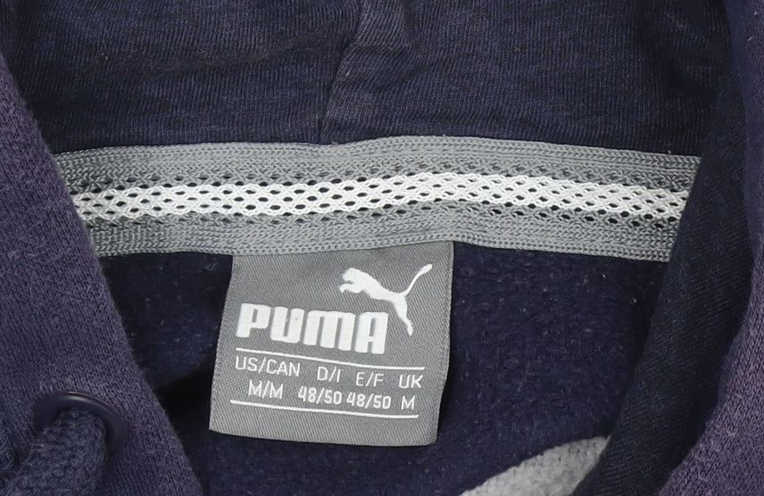 Mens UK Size M PUMA Blue Pullover Hoodie