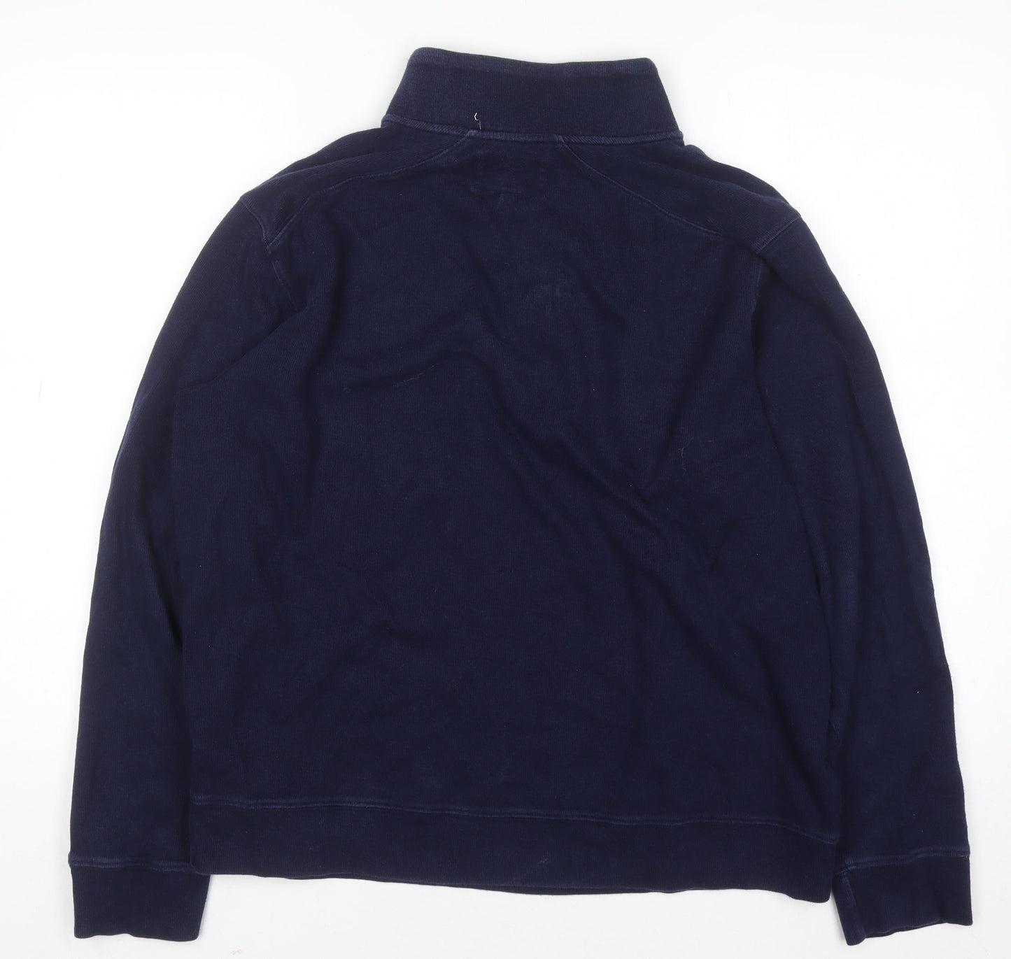 Mens UK Size L Stafford Blue Henley Sweatshirt