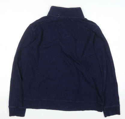 Mens UK Size L Stafford Blue Henley Sweatshirt
