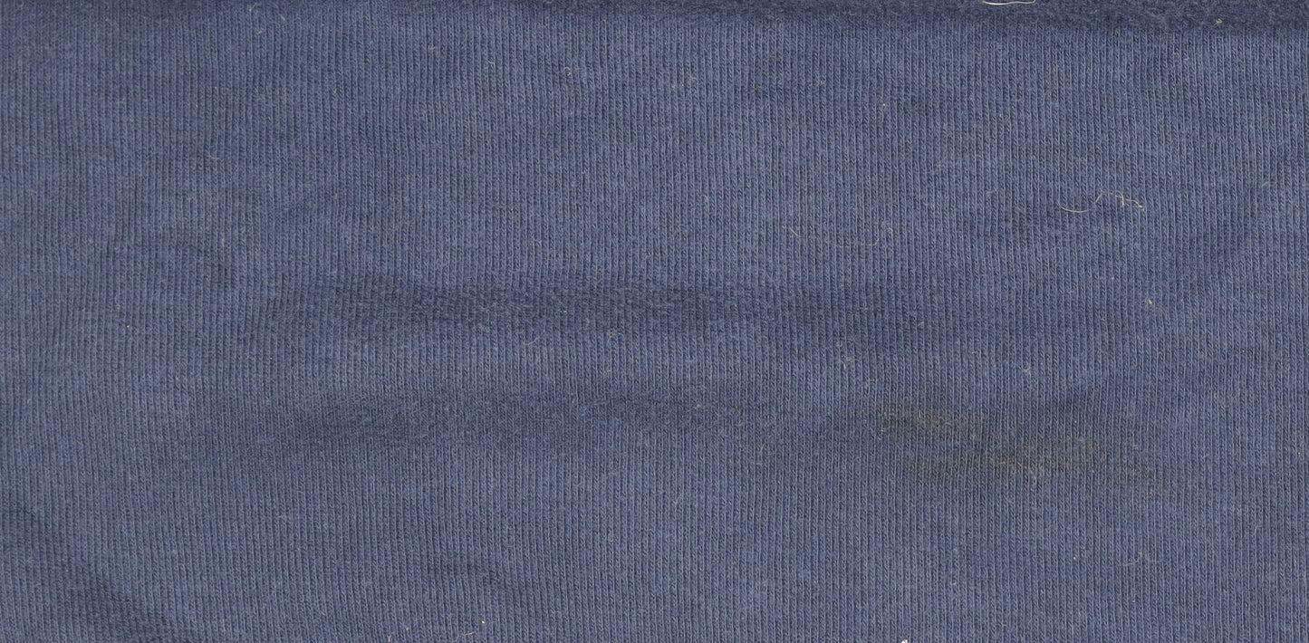 Mens UK Size L Stafford Blue Henley Sweatshirt