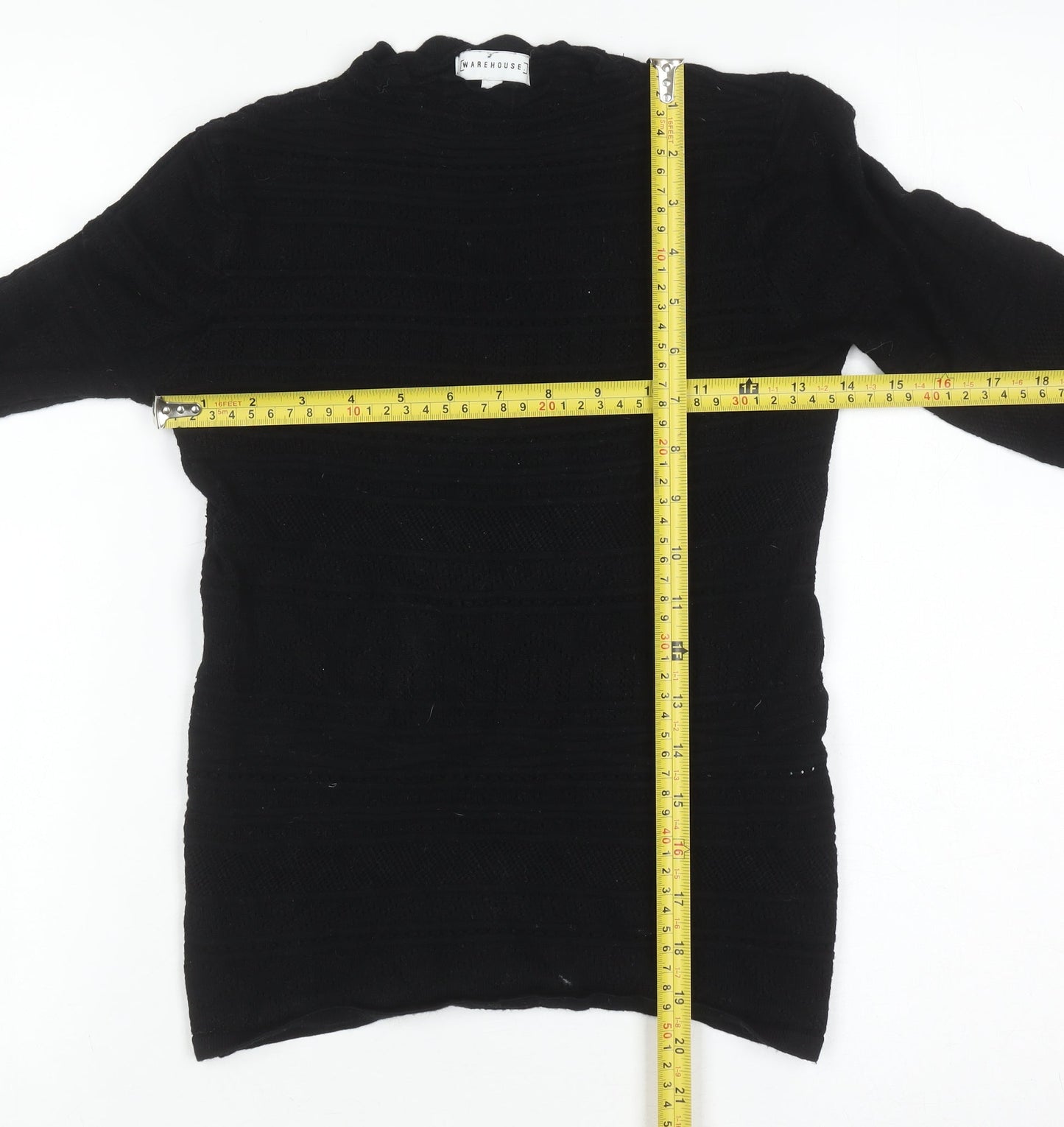 Womens UK Size 10 Warehouse Black Pullover Jumper