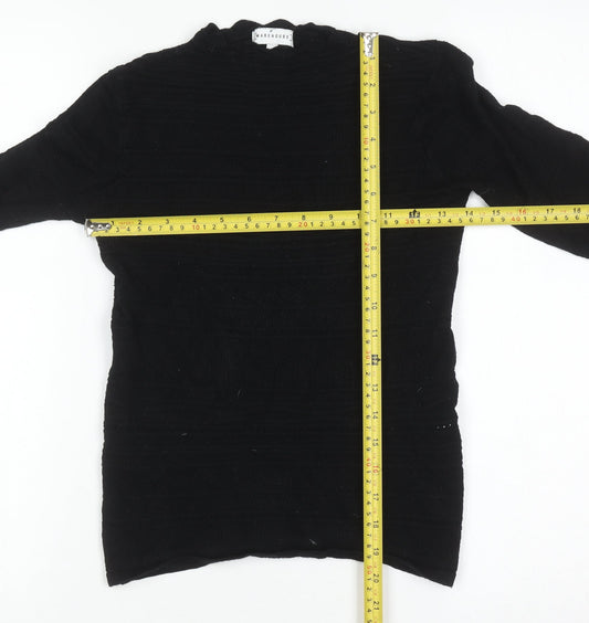 Womens UK Size 10 Warehouse Black Pullover Jumper