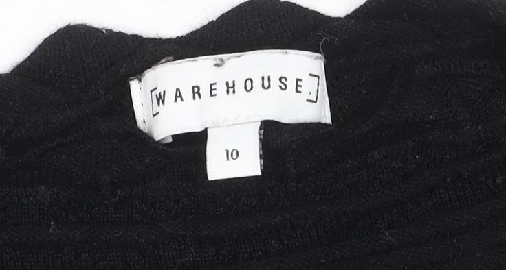 Womens UK Size 10 Warehouse Black Pullover Jumper