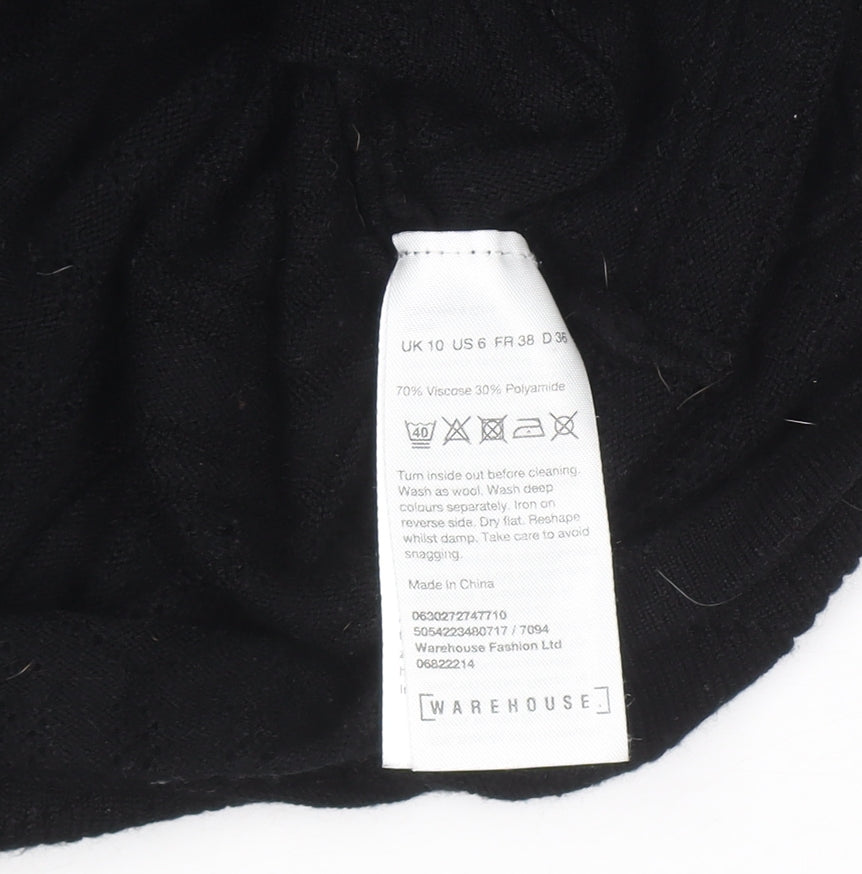 Womens UK Size 10 Warehouse Black Pullover Jumper