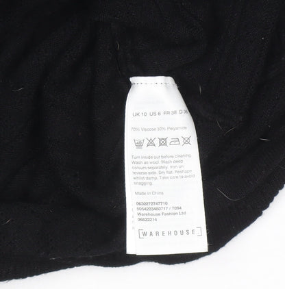Womens UK Size 10 Warehouse Black Pullover Jumper