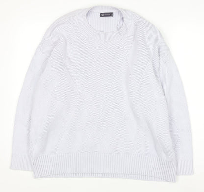 Marks and Spencer Women’s Pale Lilac Diamond Knit Cotton Jumper XL