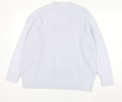Marks and Spencer Women’s Pale Lilac Diamond Knit Cotton Jumper XL