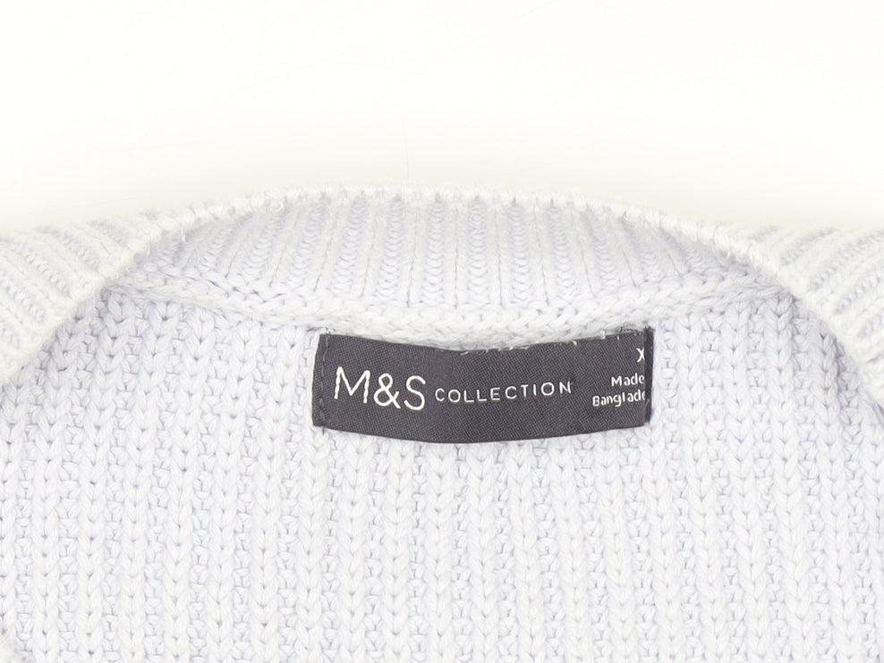 Marks and Spencer Women’s Pale Lilac Diamond Knit Cotton Jumper XL