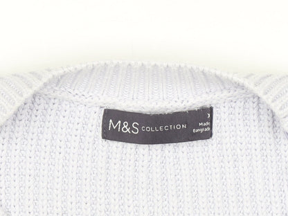 Marks and Spencer Women’s Pale Lilac Diamond Knit Cotton Jumper XL