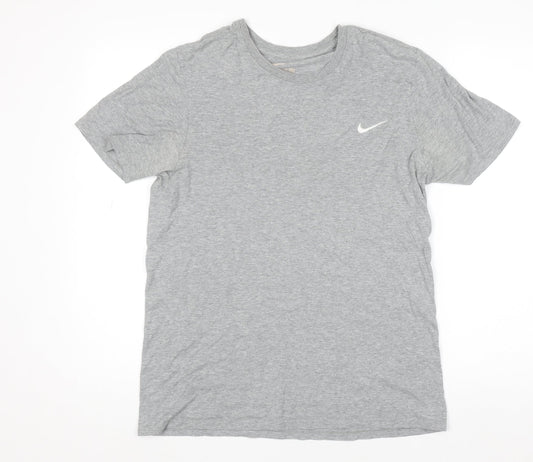 Nike Men’s Grey Athletic Fit Cotton T-Shirt Size L