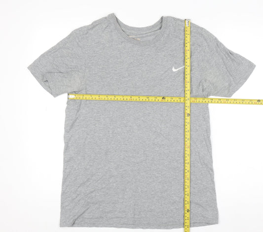Nike Men’s Grey Athletic Fit Cotton T-Shirt Size L