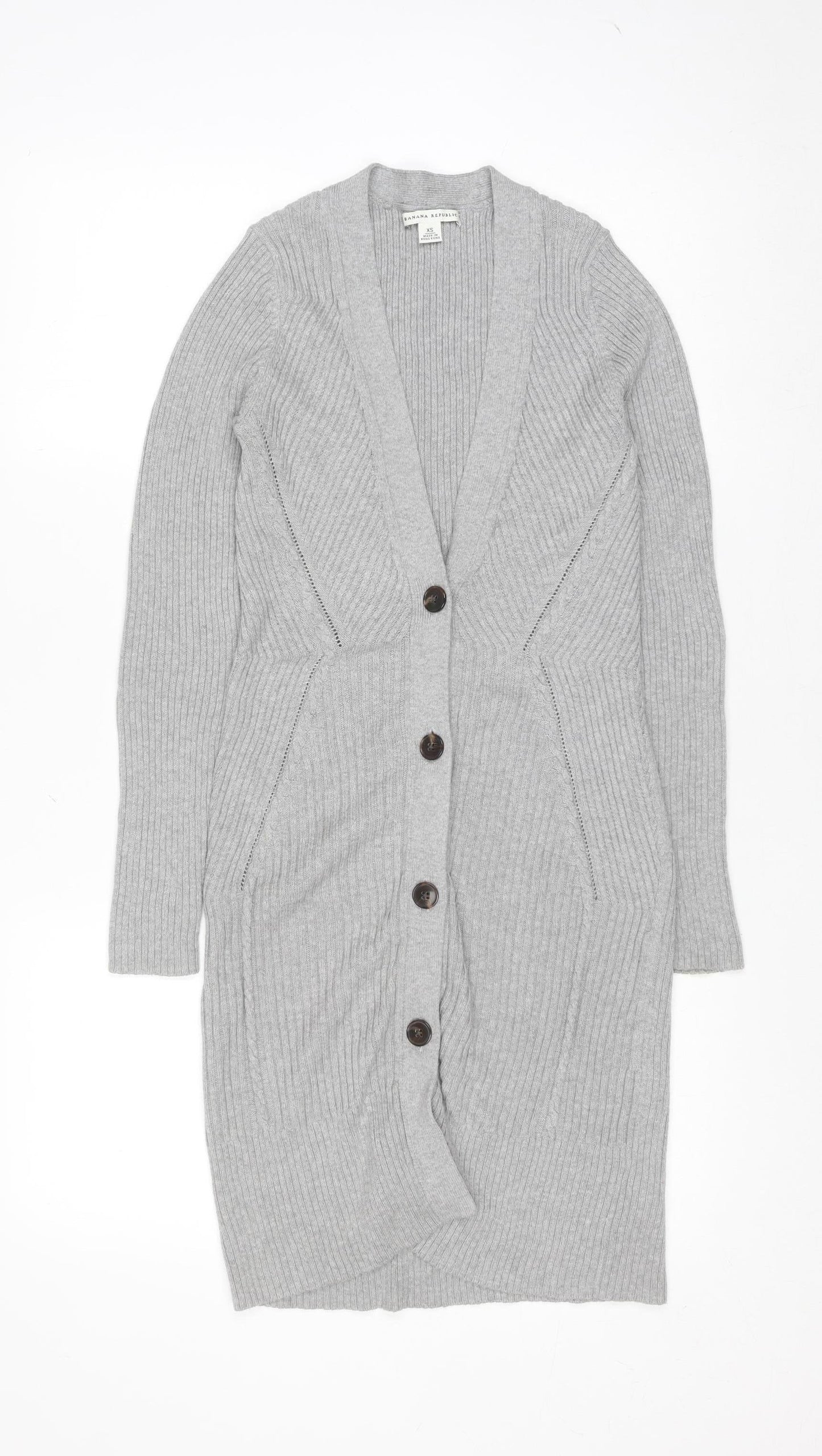 Womens UK Size XS Banana Republic Grey Cardigan Jumper