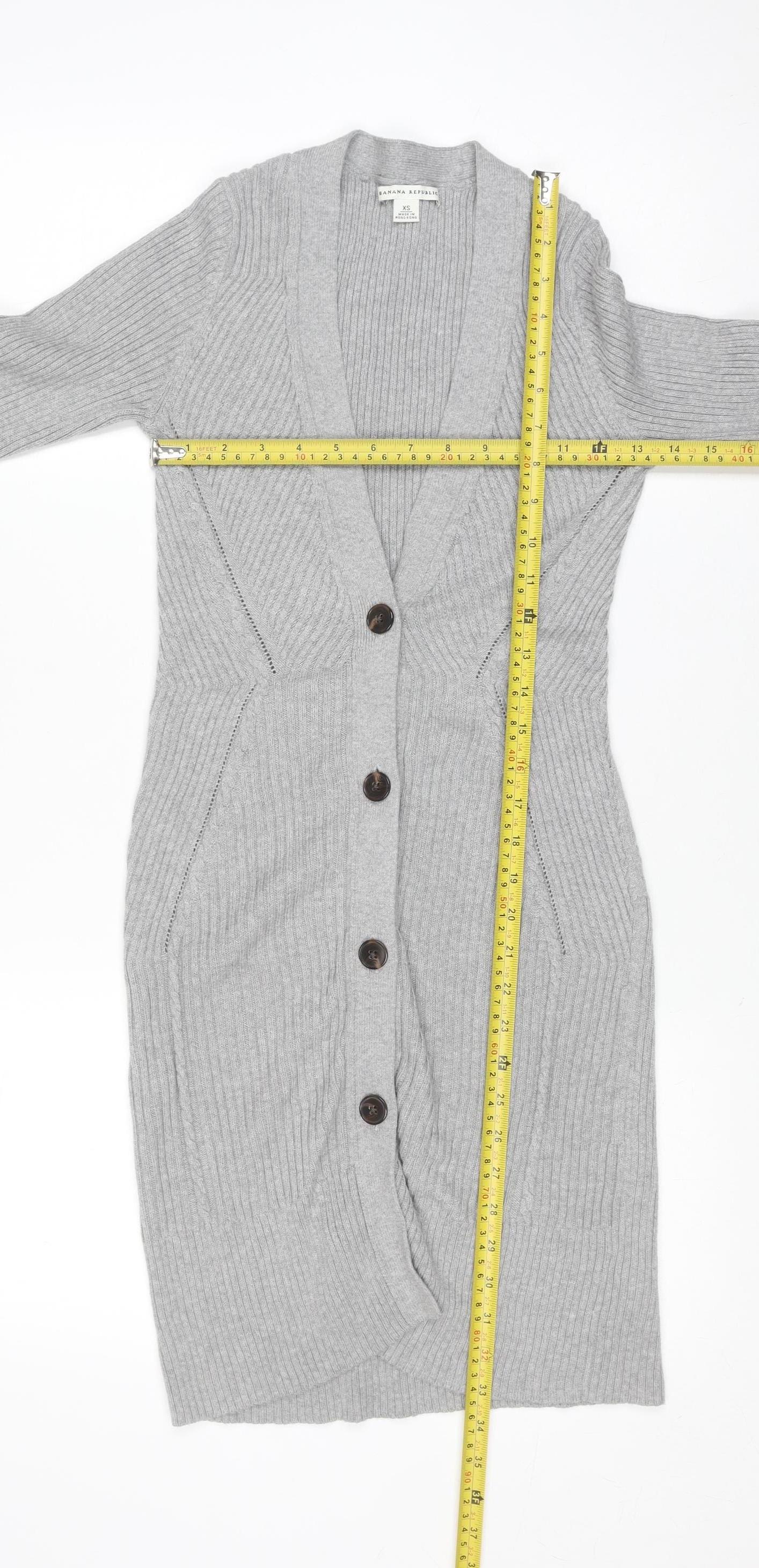 Womens UK Size XS Banana Republic Grey Cardigan Jumper