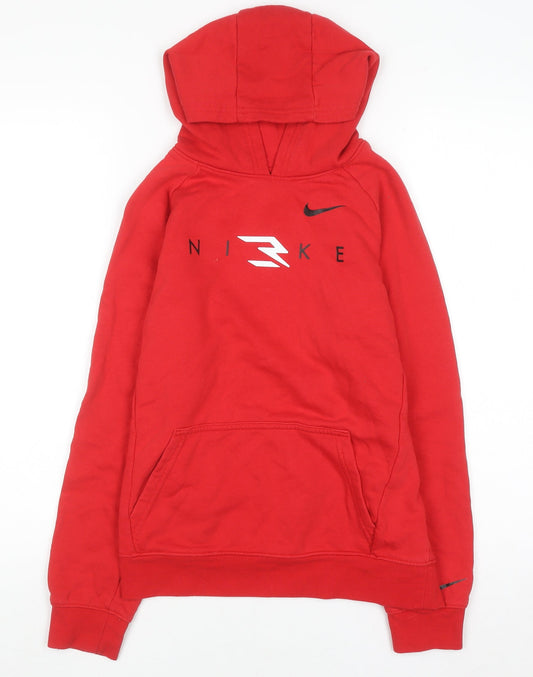 Boys UK Size 12-13 Years Nike Red Pullover Hoodie