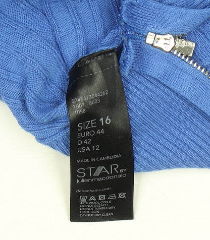 Womens UK Size 16 Star by Julien Macdonald Blue Pullover Jumper