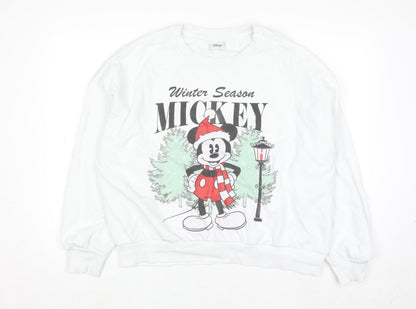 Womens UK Size L Disney White Pullover Sweatshirt