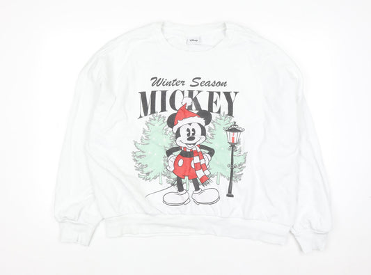 Womens UK Size L Disney White Pullover Sweatshirt