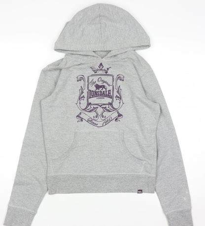 Boys UK Size 8 Years Lonsdale Grey Pullover Hoodie