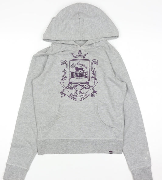 Boys UK Size 8 Years Lonsdale Grey Pullover Hoodie