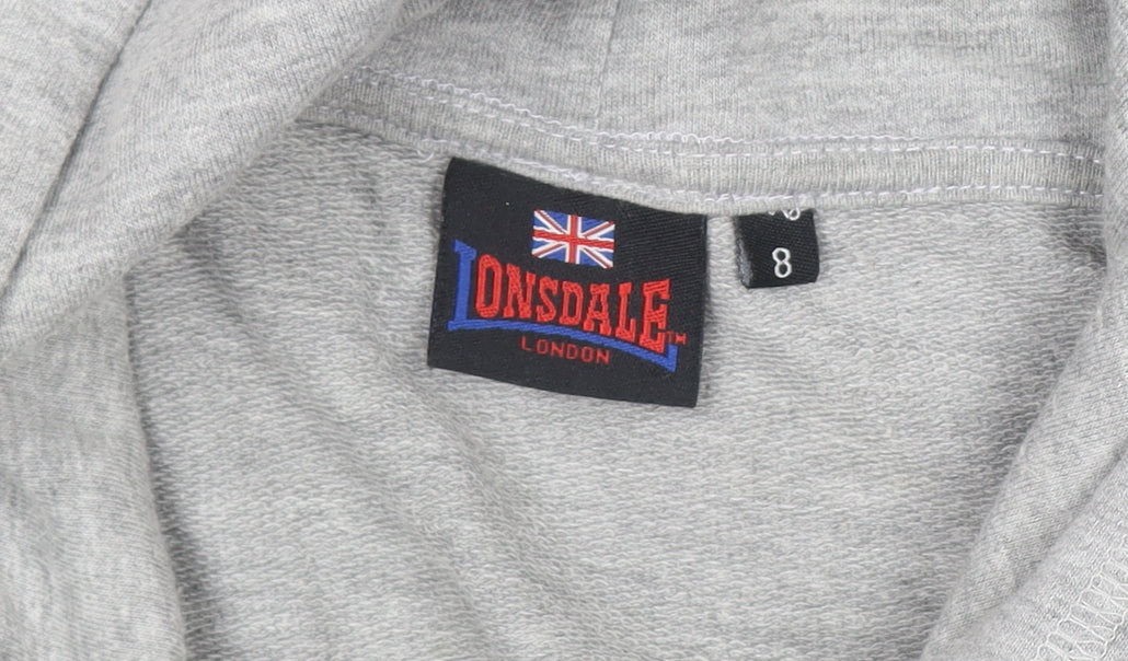 Boys UK Size 8 Years Lonsdale Grey Pullover Hoodie