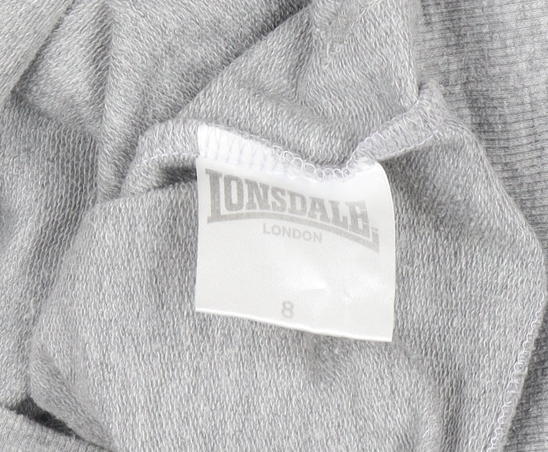 Boys UK Size 8 Years Lonsdale Grey Pullover Hoodie