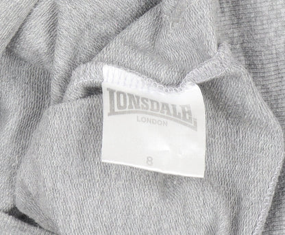 Boys UK Size 8 Years Lonsdale Grey Pullover Hoodie