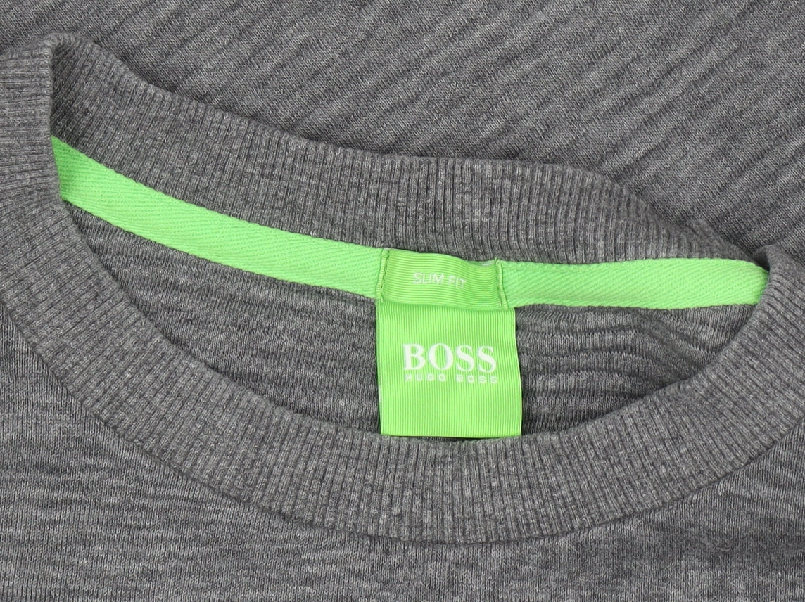 Mens UK Size M HUGO BOSS Grey Pullover Sweatshirt