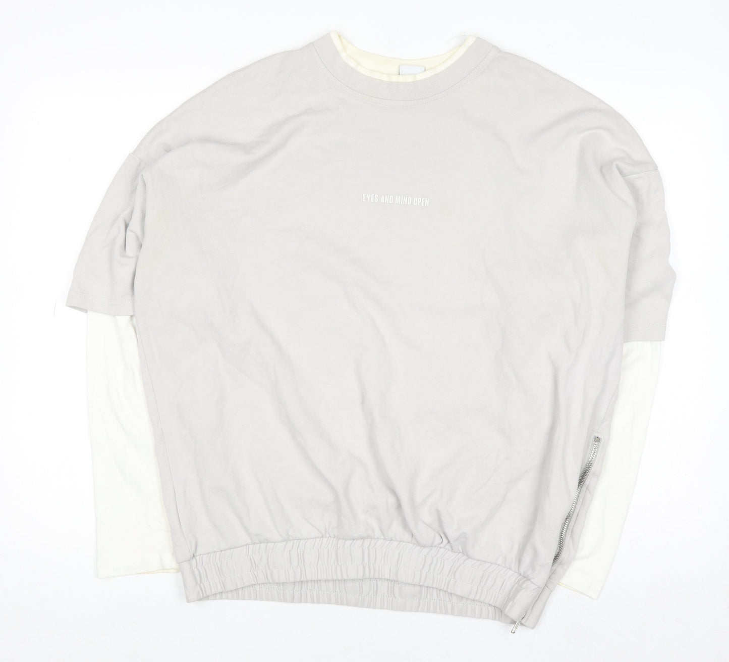 Womens UK Size M Zara Grey Pullover Sweatshirt