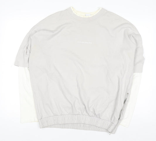 Womens UK Size M Zara Grey Pullover Sweatshirt