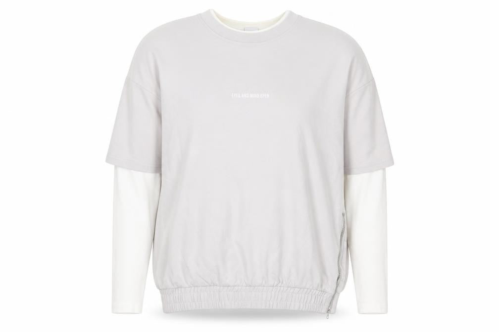 Zara Women Grey Sweatshirt Medium 100% Cotton Long Sleeve Pullover