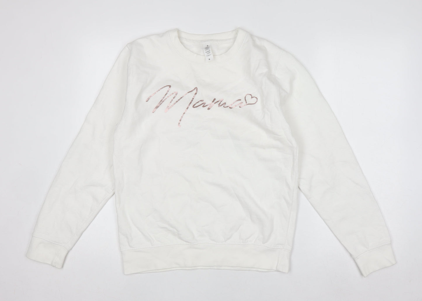 Womens UK Size S Just Hoods White Pullover Sweatshirt