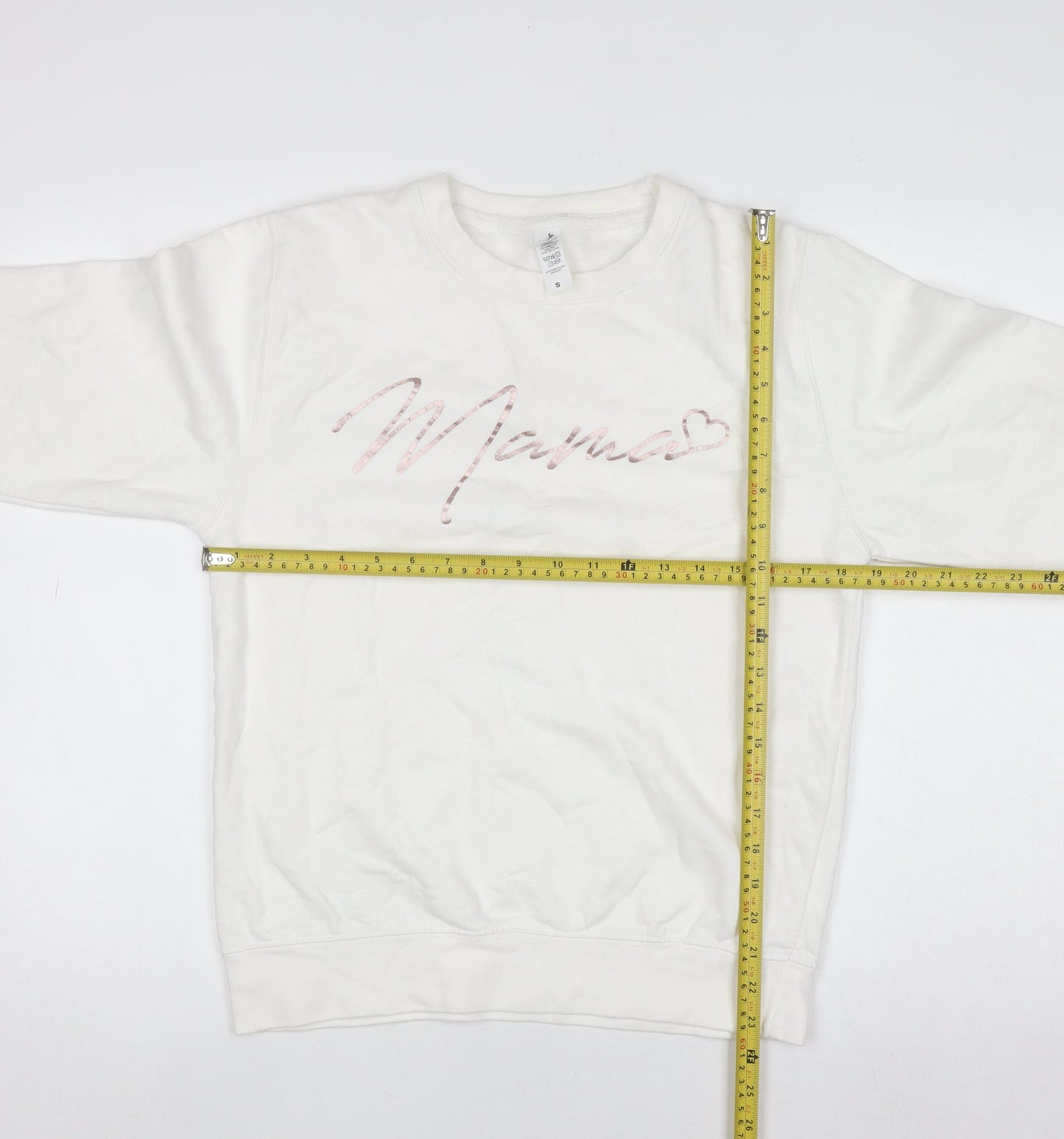 Womens UK Size S Just Hoods White Pullover Sweatshirt
