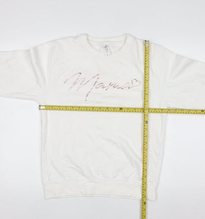 Womens UK Size S Just Hoods White Pullover Sweatshirt