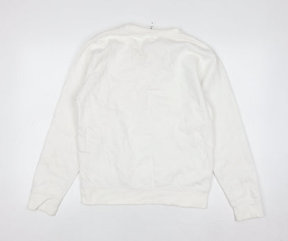 Womens UK Size S Just Hoods White Pullover Sweatshirt