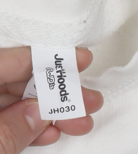 Womens UK Size S Just Hoods White Pullover Sweatshirt