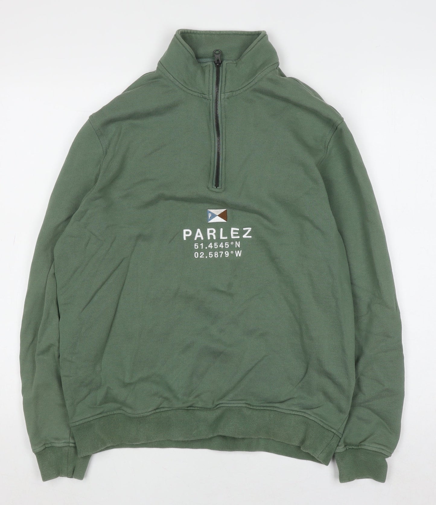 Mens UK Size M Parlez Green Pullover Sweatshirt