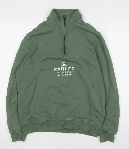Mens UK Size M Parlez Green Pullover Sweatshirt