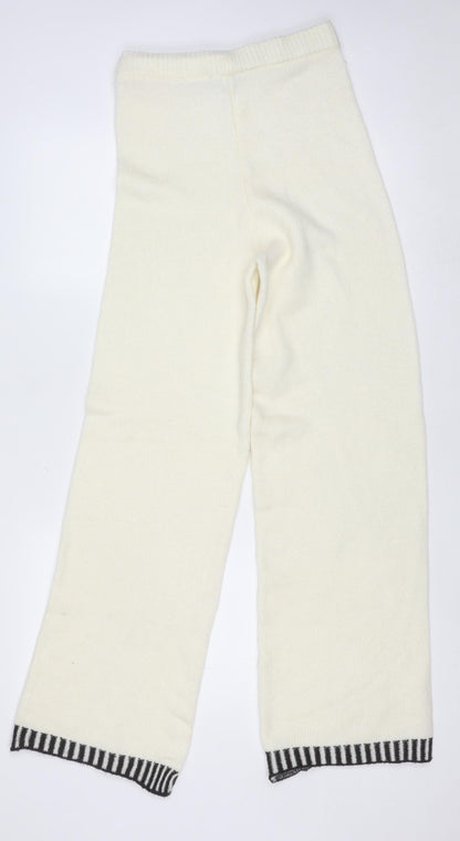Womens UK Size L Boohoo Regular Fit CasualTravel Ivory Trousers