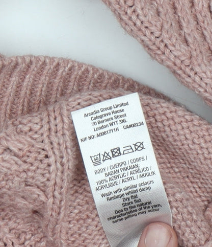 Dorothy Perkins Women's Pink Cable-Knit Acrylic Jumper Size 12