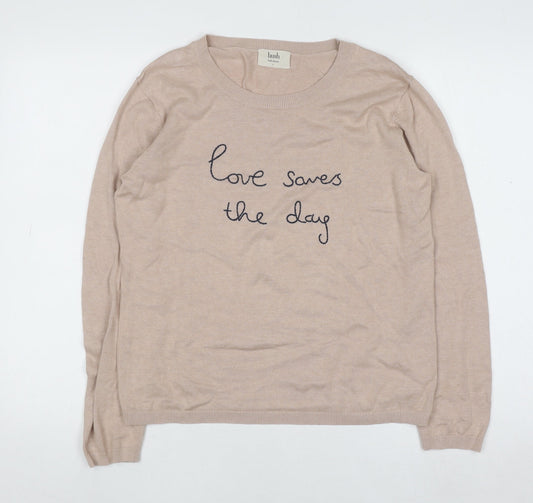 Womens UK Size S Hush Beige Pullover Jumper