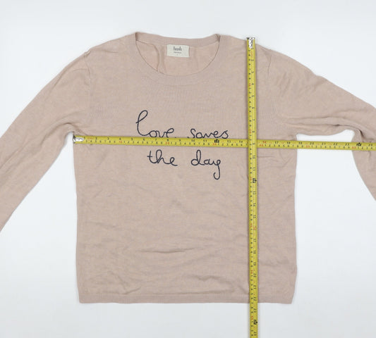 Womens UK Size S Hush Beige Pullover Jumper