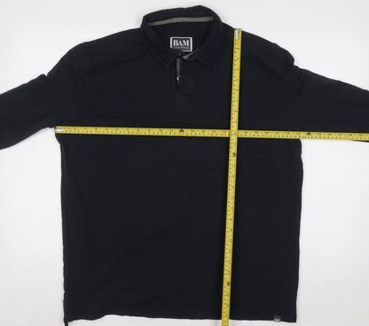 BAM Men's Black XL Long Sleeve Collared Casual Shirt