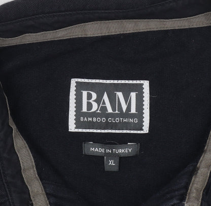 BAM Men's Black XL Long Sleeve Collared Casual Shirt