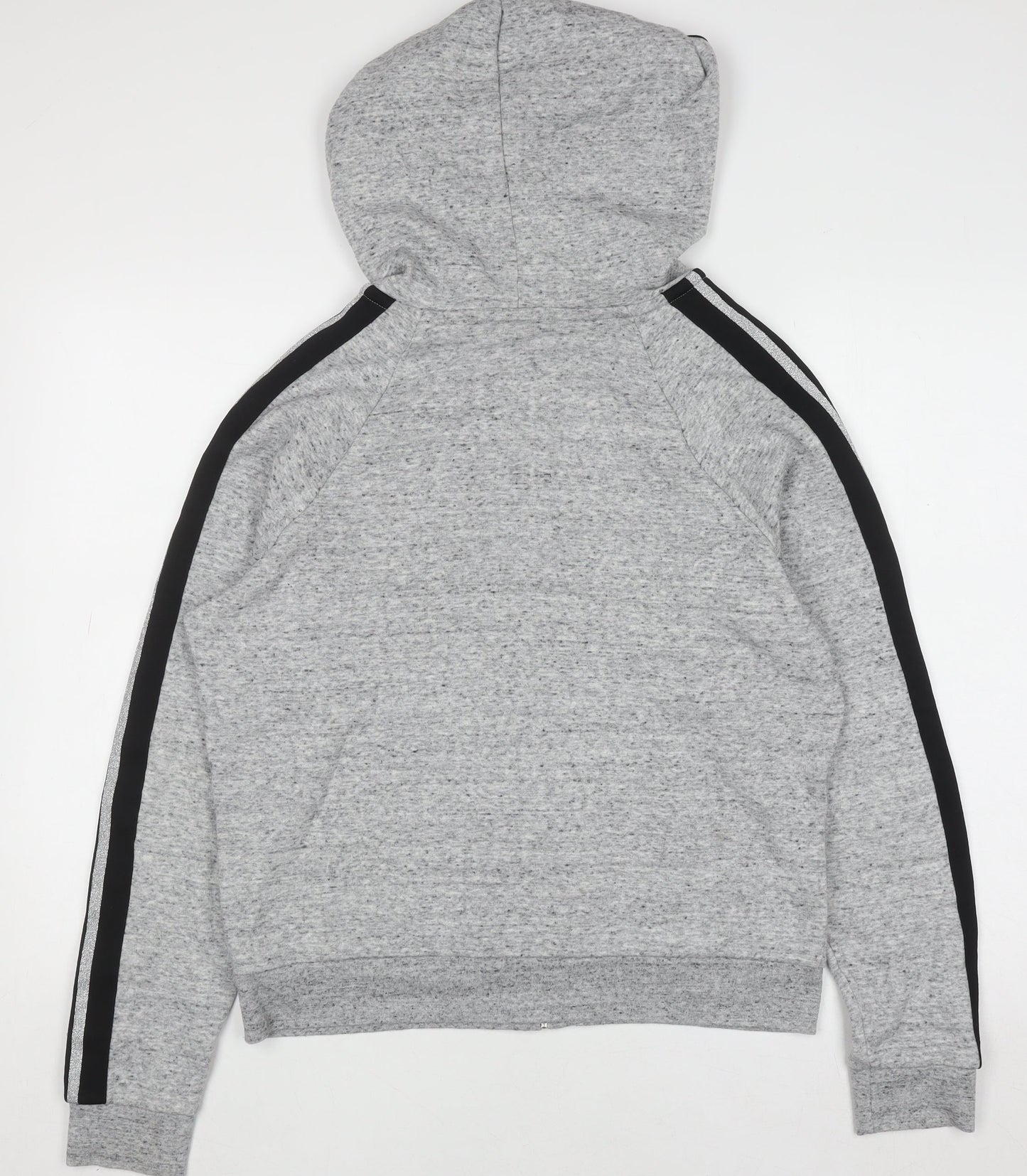 Womens UK Size L PINK Grey Full Zip Hoodie