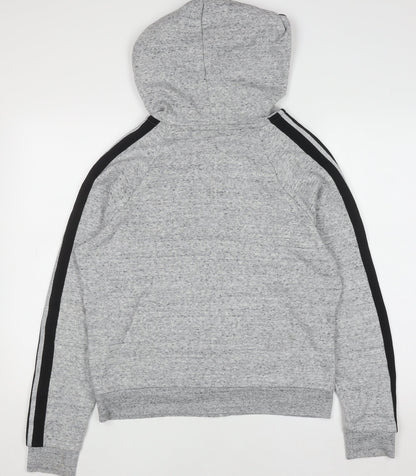 Womens UK Size L PINK Grey Full Zip Hoodie