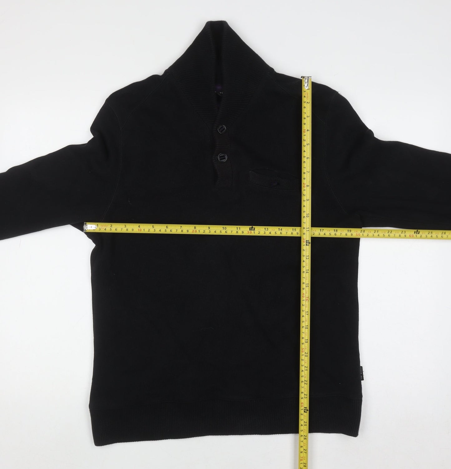 Mens UK Size L Ted Baker Black Henley Jumper