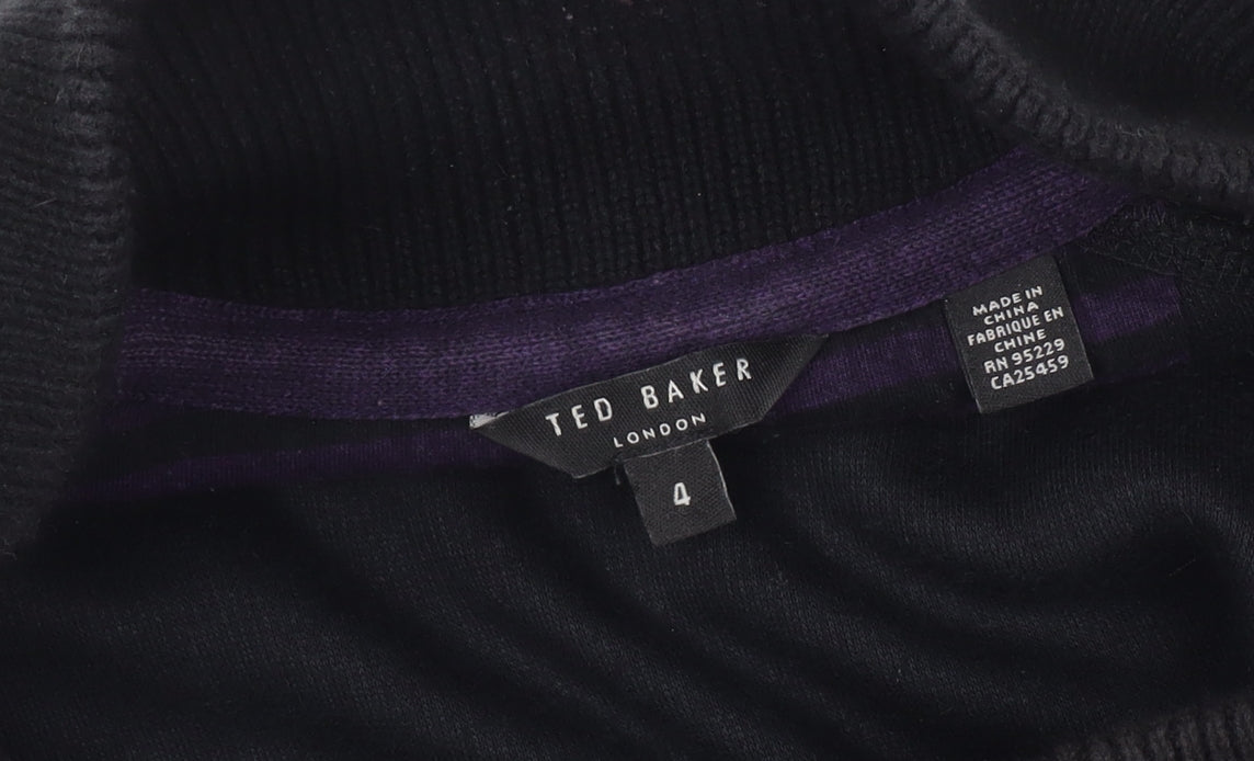 Mens UK Size L Ted Baker Black Henley Jumper