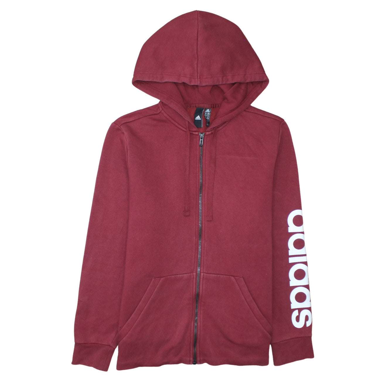 Mens UK Size XL adidas Red Full Zip Hoodie
